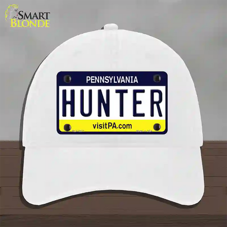 Hunter Pennsylvania State Novelty License Plate Hat Unconstructed Cotton / White