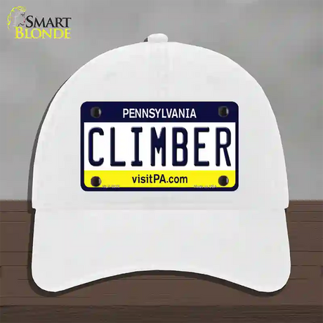 Climber Pennsylvania State Novelty License Plate Hat Unconstructed Cotton / White