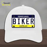 Biker Pennsylvania State Novelty License Plate Hat Unconstructed Cotton / White