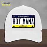 Hot Mama Pennsylvania State Novelty License Plate Hat Unconstructed Cotton / White