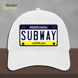 Subway Pennsylvania State Novelty License Plate Hat Unconstructed Cotton / White