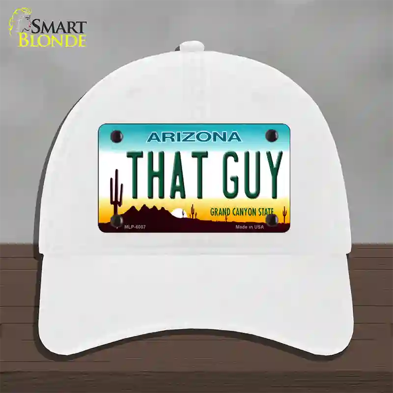 That Guy Arizona Novelty License Plate Hat Unconstructed Cotton / White