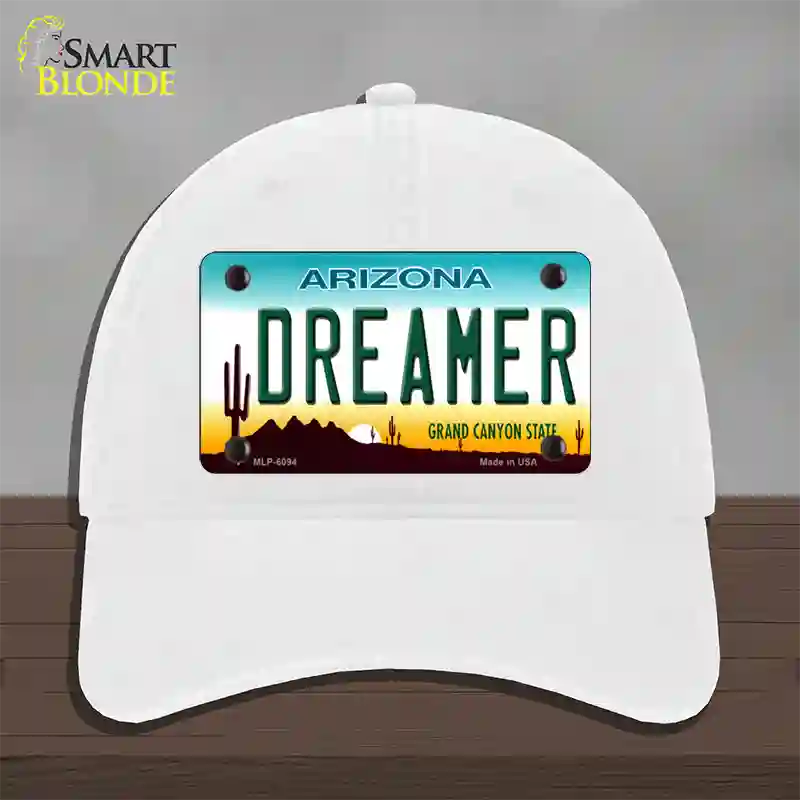 Arizona Dreamer Novelty License Plate Hat Unconstructed Cotton / White