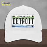Detroit Michigan Novelty License Plate Hat Unconstructed Cotton / White
