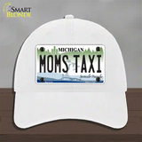 Moms Taxi Michigan Novelty License Plate Hat Unconstructed Cotton / White
