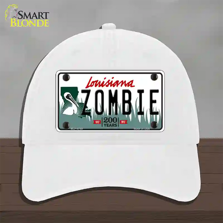 Zombie Louisiana Novelty License Plate Hat Unconstructed Cotton / White