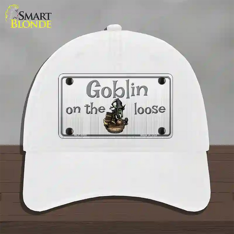 Goblin On The Loose Novelty License Plate Hat Unconstructed Cotton / White