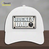 Hockey Dad Novelty License Plate Hat Unconstructed Cotton / White