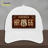 Historic Route 66 Vintage Novelty License Plate Hat Unconstructed Cotton White