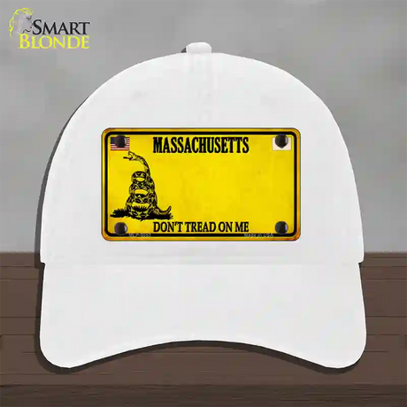 Massachusetts Dont Tread On Me Novelty License Plate Hat Unconstructed Cotton / White