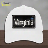Virginia Flag Script Novelty License Plate Hat Unconstructed Cotton / White