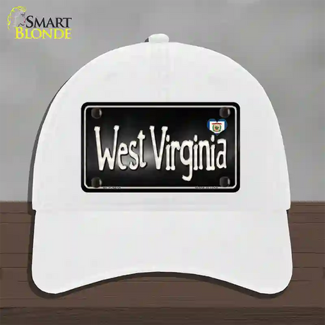 West Virginia Flag Script Novelty License Plate Hat Unconstructed Cotton / White