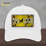 Dog Lover Yellow Brushed Chrome Novelty License Plate Hat Tag Unconstructed Cotton / White