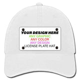 White Unconstructed Cotton | Dad Hat Mounted License Plate Hat