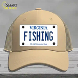 Fishing Virginia Novelty License Plate Hat Mesh / Khaki