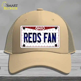 Reds Fan Ohio Novelty License Plate Hat Mesh / Khaki