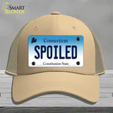 Spoiled Connecticut Novelty License Plate Hat Mesh / Khaki