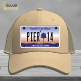 Pier 14 South Carolina Novelty License Plate Hat Mesh / Khaki
