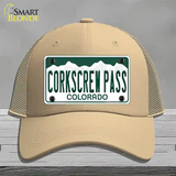Corkscrew Pass Colorado Novelty License Plate Hat Mesh Khaki