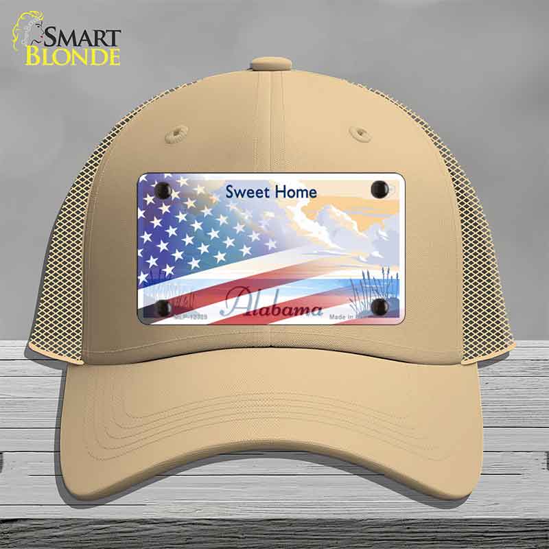 Alabama with American Flag Novelty License Plate Hat HAT-MLP-12329