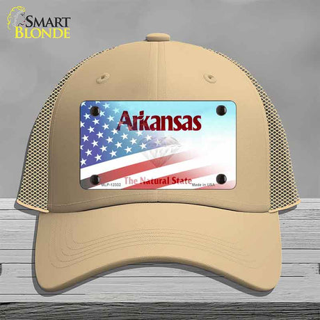 Arkansas with American Flag Novelty License Plate Hat HAT-MLP-12332