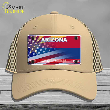 Arizona Centennial American Flag Novelty License Plate Hat HAT-MLP-12436