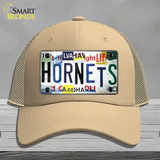 Hornets Strip Art Novelty License Plate Hat Tag Mesh Khaki