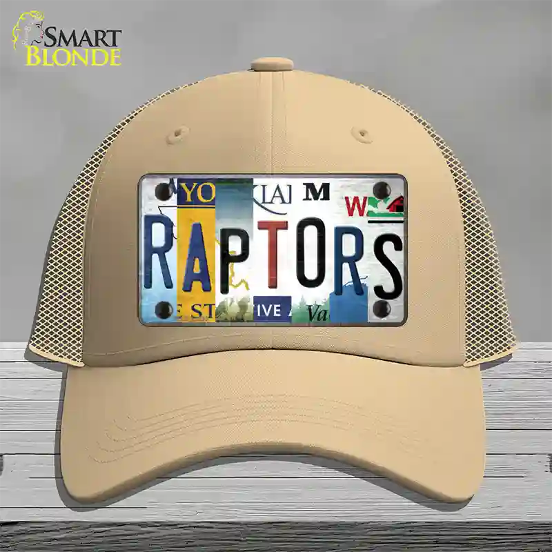 Raptors Strip Art Novelty License Plate Hat Tag Mesh Khaki