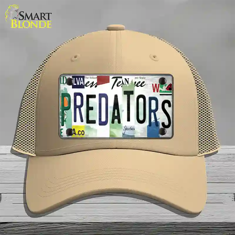 Predators Strip Art Novelty License Plate Hat Tag Mesh Khaki