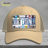North Carolina Strip Art Novelty License Plate Hat Tag Mesh Khaki