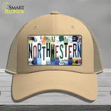 Northwestern Strip Art Novelty License Plate Hat Tag Mesh Khaki