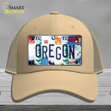 Oregon Strip Art Novelty License Plate Hat Tag Mesh Khaki
