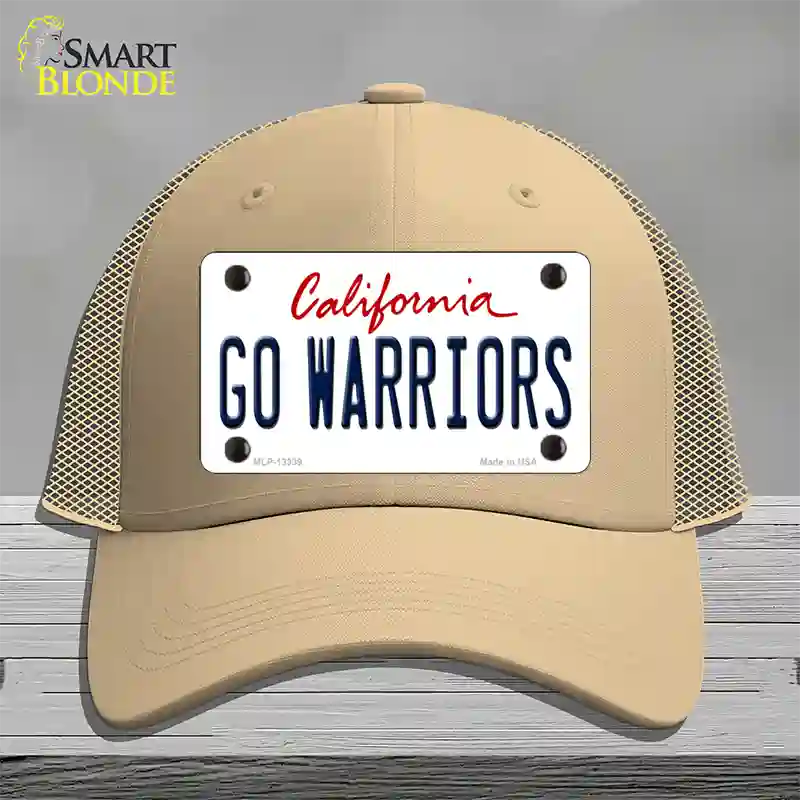 Go Warriors Novelty License Plate Hat Tag Mesh Khaki