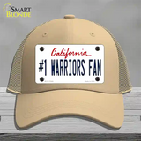 Number 1 Warriors Fan Novelty License Plate Hat Tag Mesh Khaki
