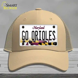 Go Orioles Novelty License Plate Hat Tag Mesh Khaki