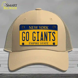 New York Go Giants Novelty License Plate Hat Tag Mesh Khaki