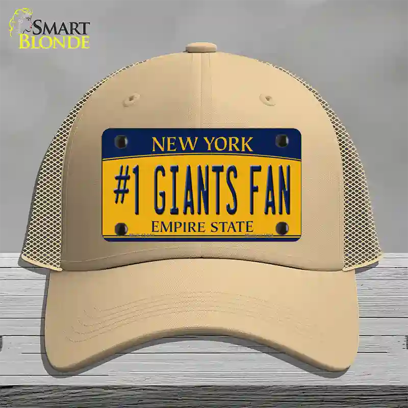Number 1 Giants Fan New York Novelty License Plate Hat Tag Mesh Khaki