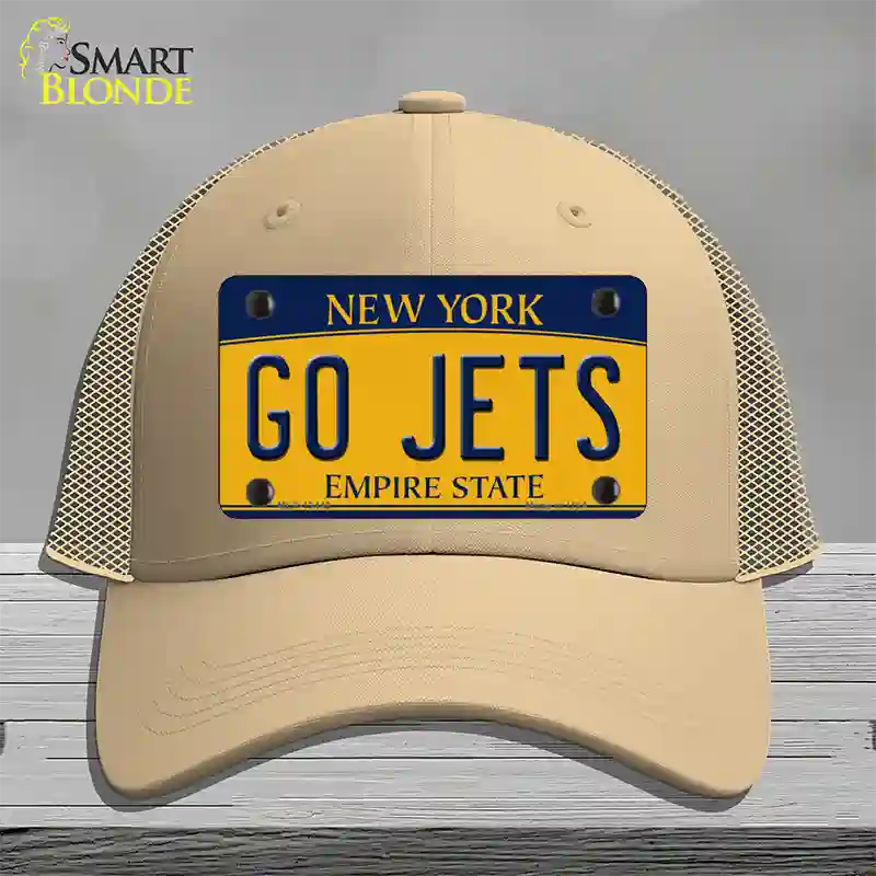 New York Go Jets Novelty License Plate Hat Tag Mesh Khaki