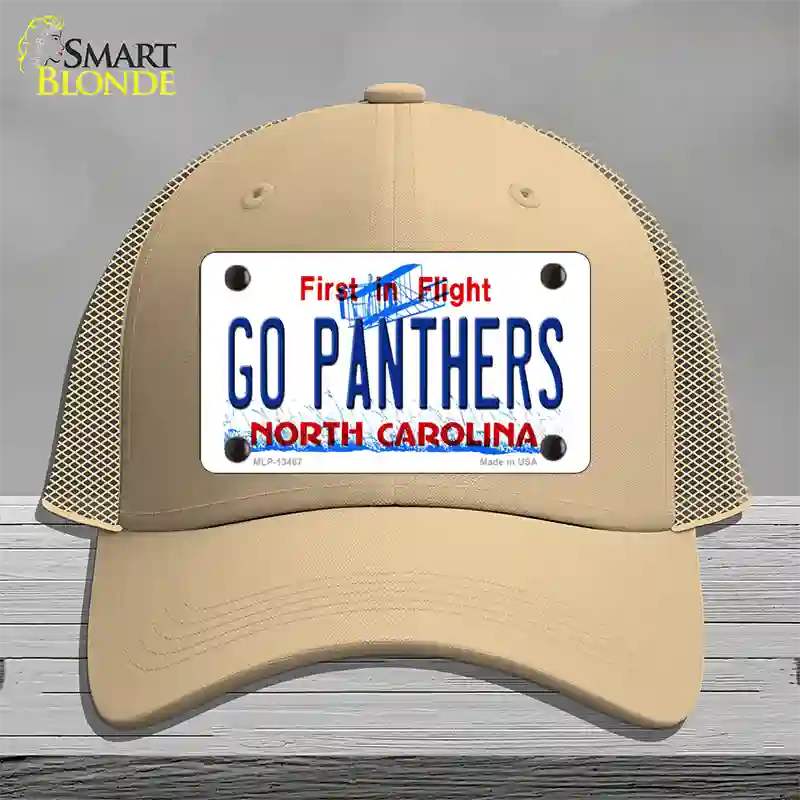 Go Panthers North Carolina Novelty License Plate Hat Tag Mesh Khaki