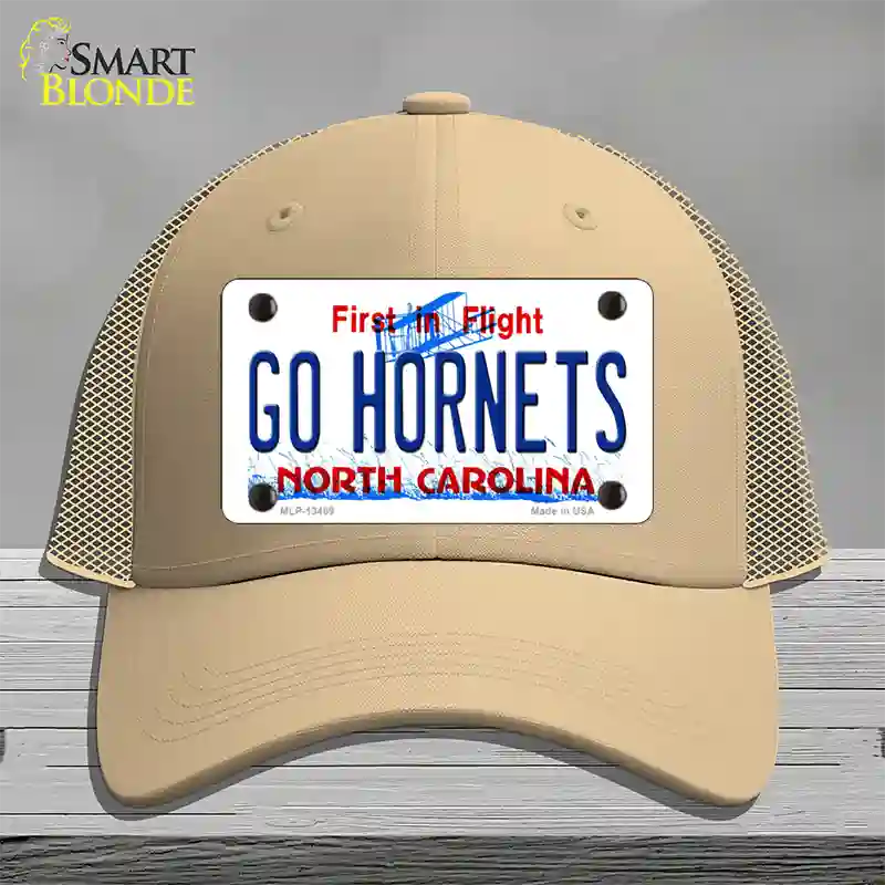 Hornets Fan Novelty License Plate Hat Tag Mesh Khaki
