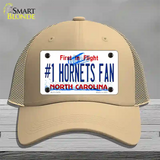 Number 1 Hornets Fan Novelty License Plate Hat Tag Mesh Khaki