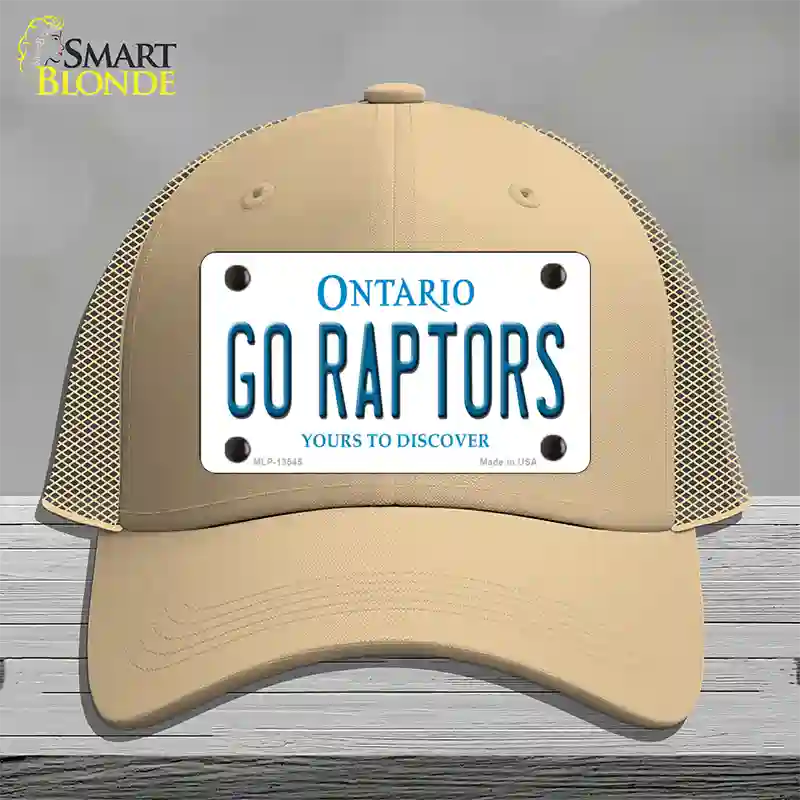 Go Raptors Novelty License Plate Hat Tag Mesh Khaki