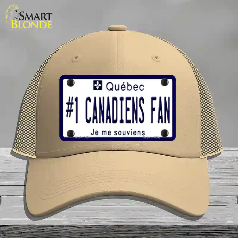 Number 1 Canadiens Fan Novelty License Plate Hat Tag Mesh / Khaki