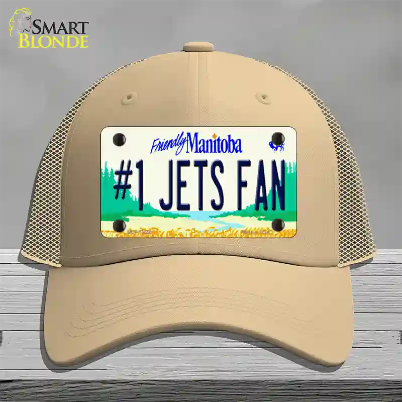Number 1 Jets Fan Manitoba Novelty License Plate Hat Tag Mesh / Khaki