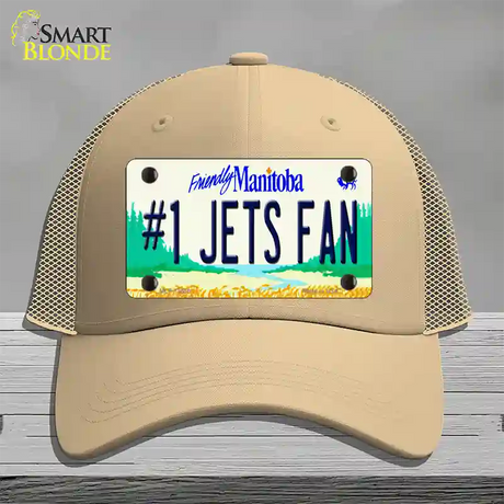 Number 1 Jets Fan Manitoba Novelty License Plate Hat Tag Mesh / Khaki