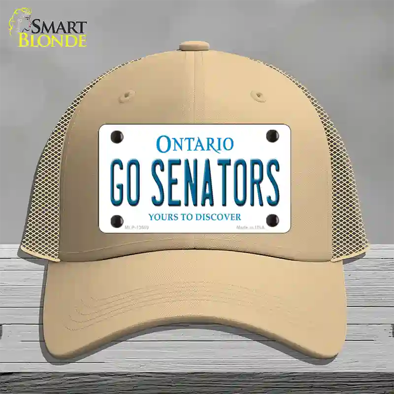 Go Senators Novelty License Plate Hat Tag Mesh Khaki