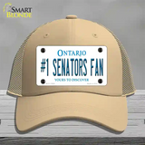 Number 1 Senators Fan Novelty License Plate Hat Tag Mesh Khaki