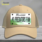 Number 1 Predators Fan Novelty License Plate Hat Tag Mesh Khaki