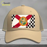 Florida Racing Flag Novelty License Plate Hat Tag Mesh Khaki