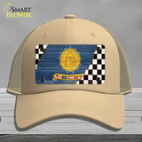 Georgia Racing Flag Novelty License Plate Hat Tag Mesh Khaki